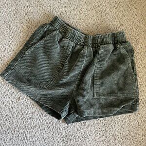 Ascot + Heart Dark Green Corduroy Shorts Size Small